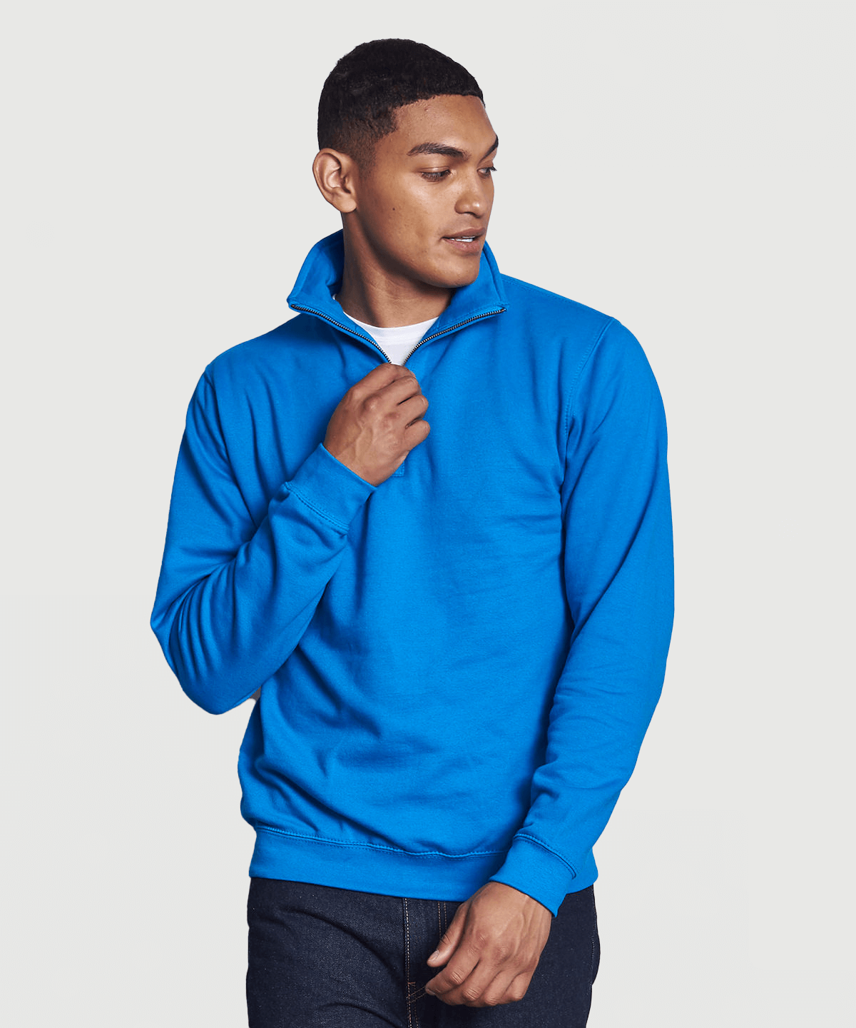 B. Tuff Athletics print unisex half zip sweatshirt (royal blue