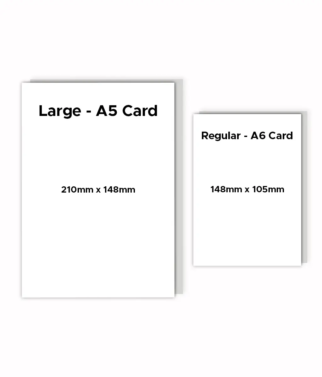 greeting card sizes regular a6 and large a5